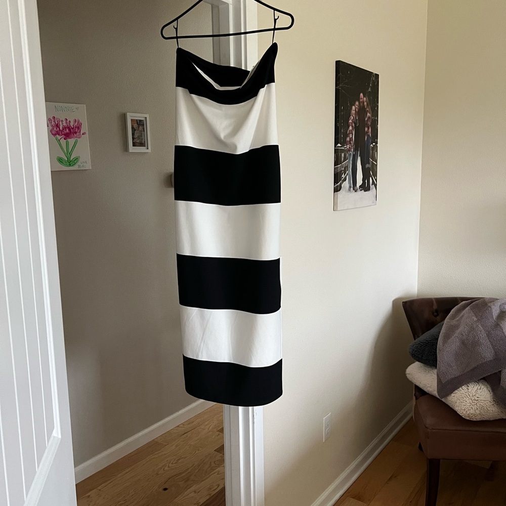 A New Day Black Strapless Sheath Dress for Cocktail